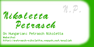 nikoletta petrasch business card
